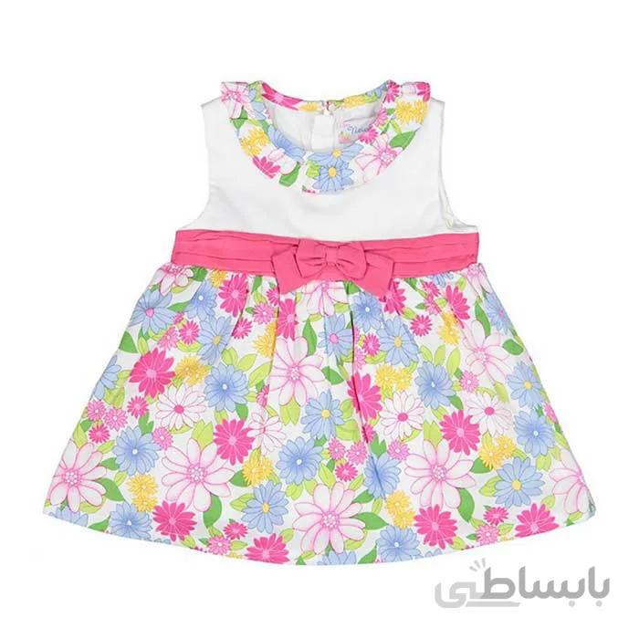 سارافون گلدار نوزاد (0تا 1 ماه)