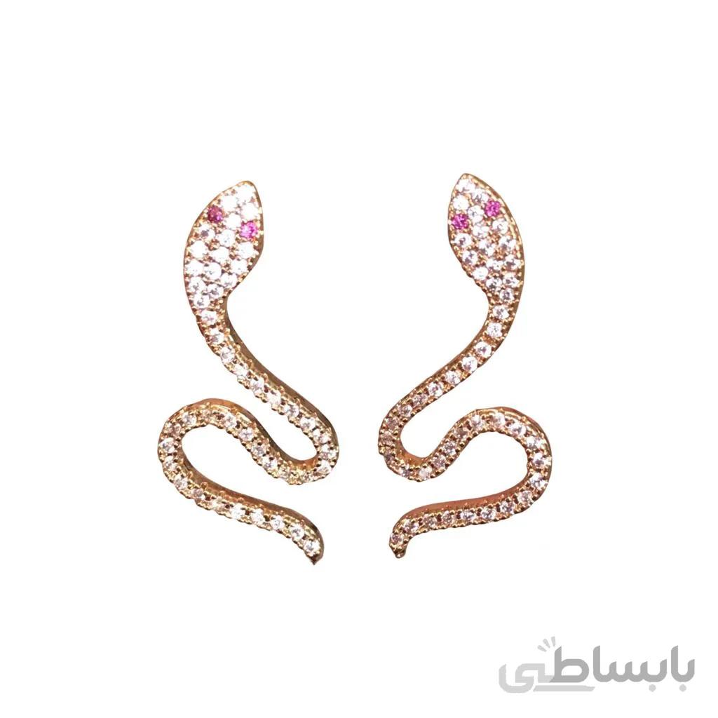 گوشواره طرح مار پرنگین (برند YSX )