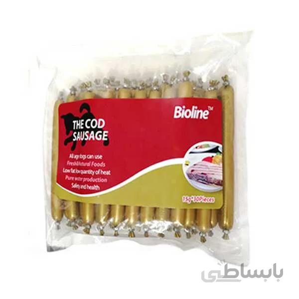 سوسیس بایولاین مخصوص سگ با طعم ماهی کاد بسته 30 عددی ا Bioline Cod Sausage for Dogs 30 pcs