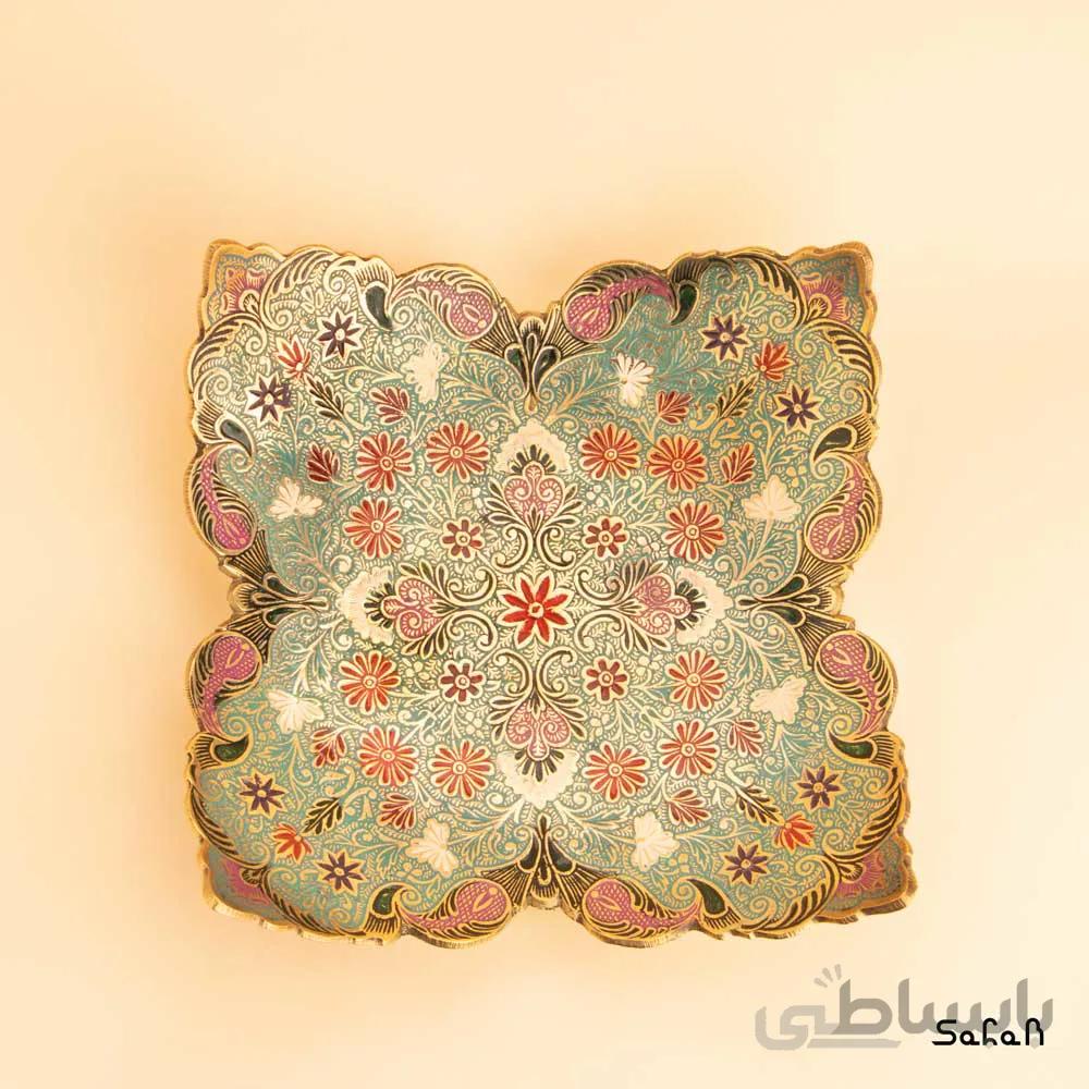 شیرینی خوری برنجی میناکاری مدل پروانه