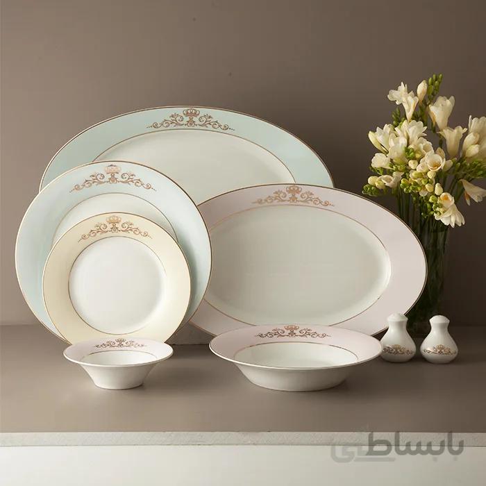 سرویس غذاخوری 35 پارچه چینی زرین سری شهرزاد مدل برلیانت کویین درجه یک