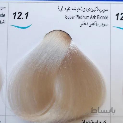 رنگ مو سوپر پلاتین دودی خوشه نقره ای 12.1 جوو jevo