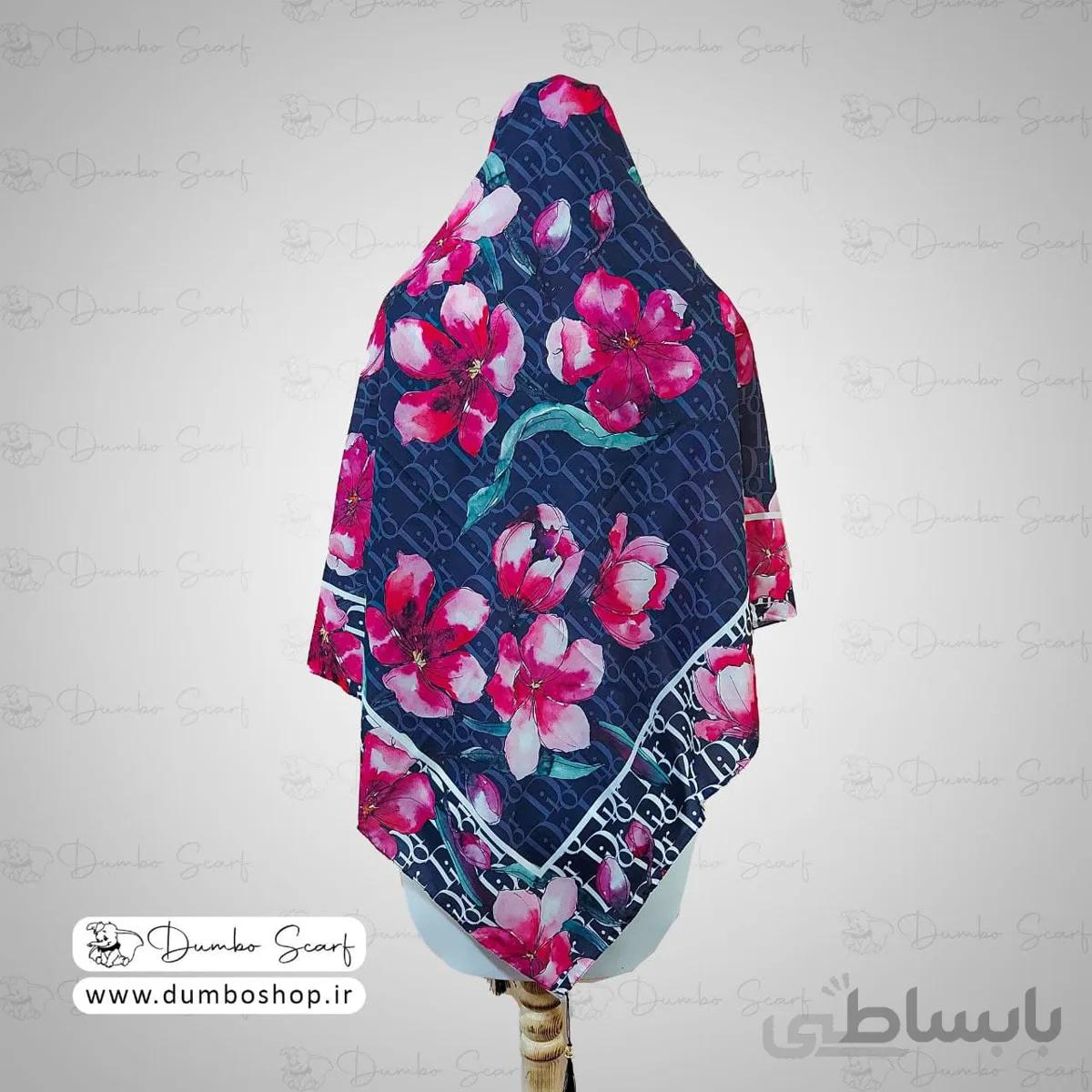 ✅روسری کرپ منگوله دار گلدار