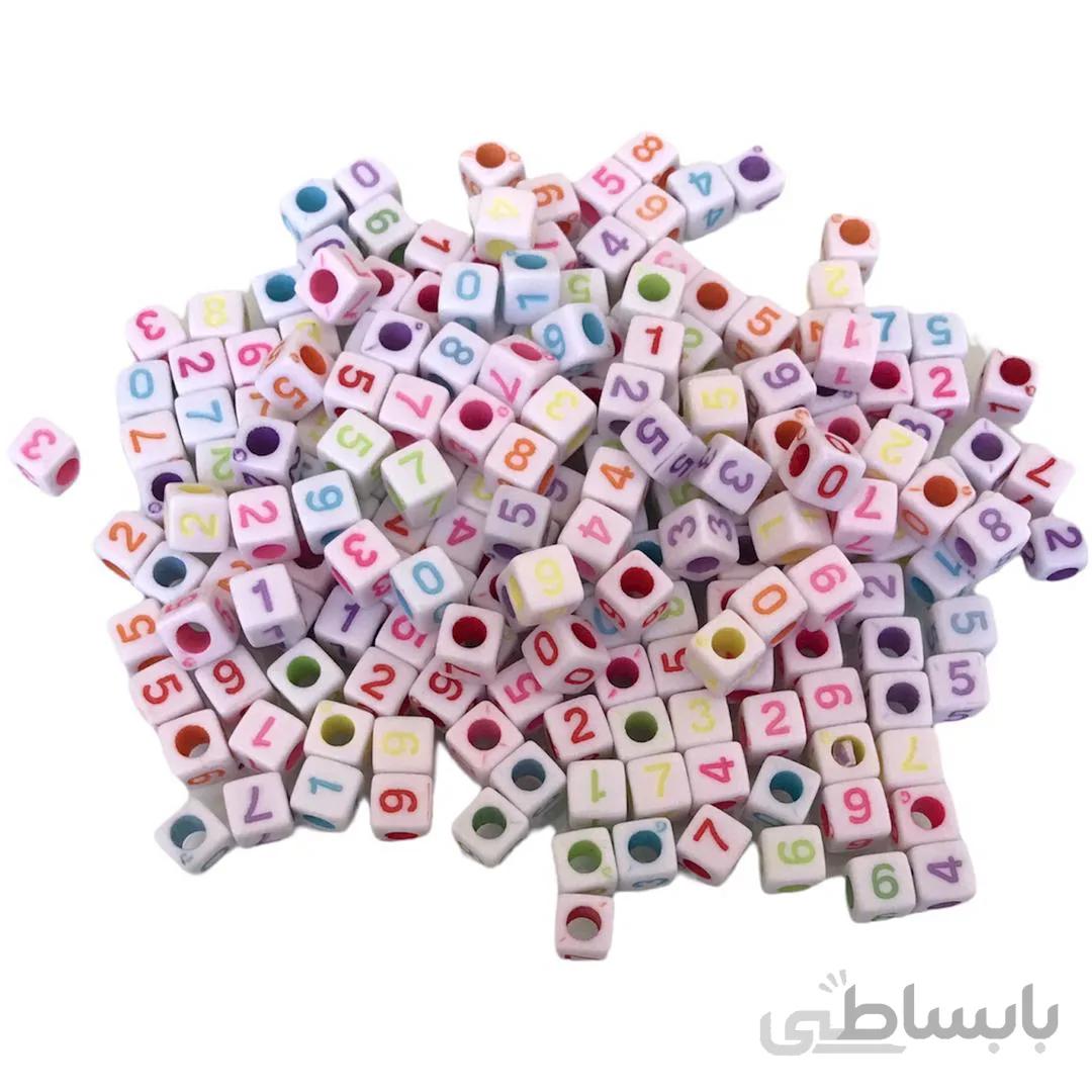 مهره دستنبد اعداد انگلیسی مکعبی بسته 200 عددی