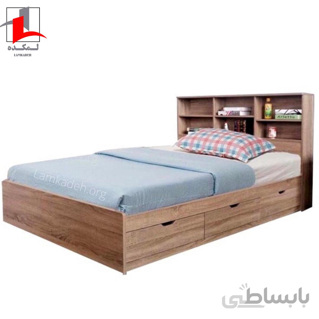 تختخواب دو نفره لمکده مدل شلفnut سایز ۱۶۰*۲۰۰