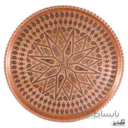 سینی مسی زنجان طرح گرد سایز 6