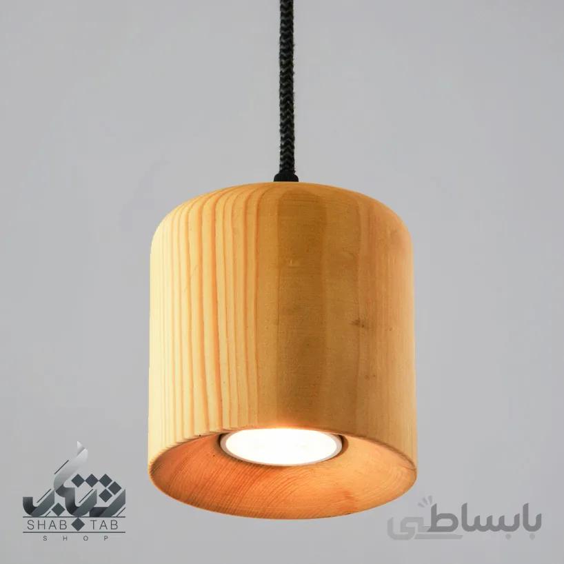 چراغ آویز چوبی انگاره مدل MAGMA02 روشن