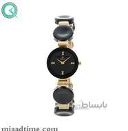 ساعت مچی ویولت زنانه سرامیکی گرد طلایی صفحه مشکی کد 0399/2L