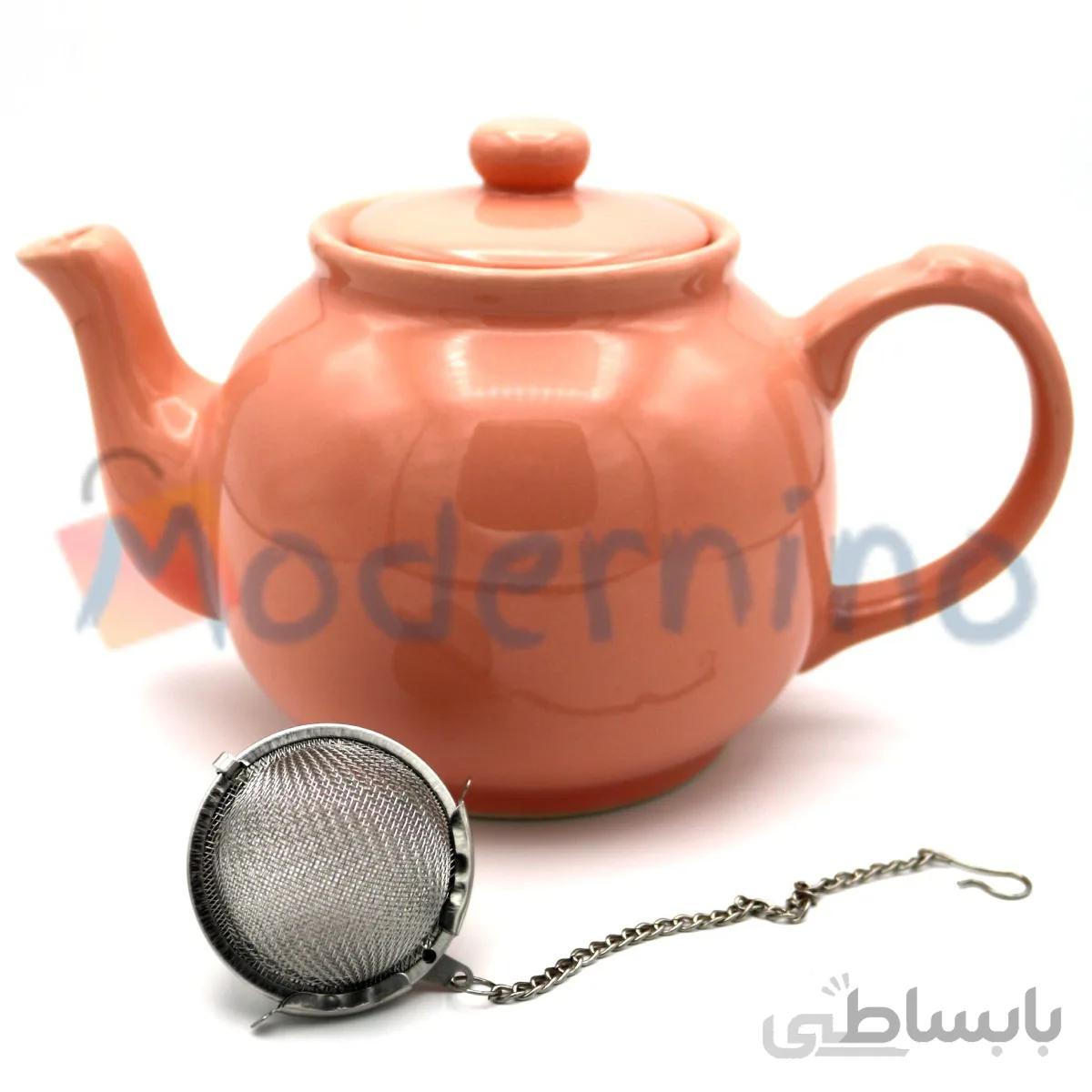 قوری سرامیکی صورتی برند Gold همراه با صافی