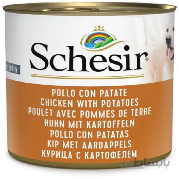 کنسرو سگ شسیر با طعم مرغ و سیب زمینی وزن 285 گرمی