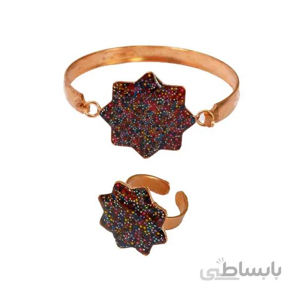 ست دستبند و انگشتر مسی دخترانه و زنانه کد JW249.5