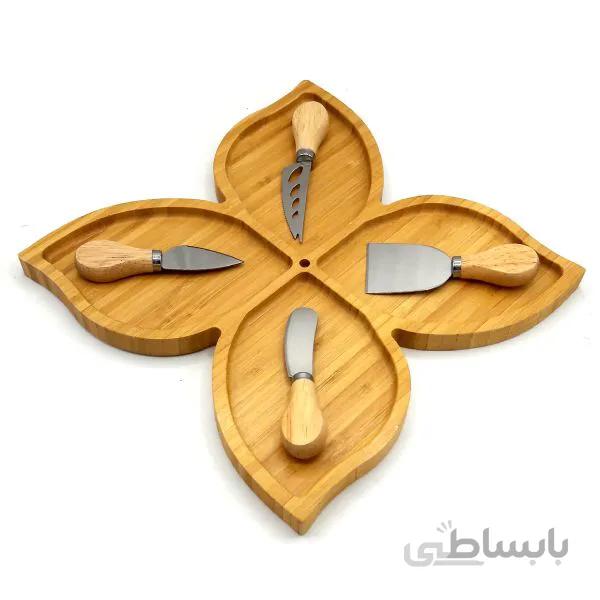 ست سرو پنیر بامبو 5 پارچه مدل Flower