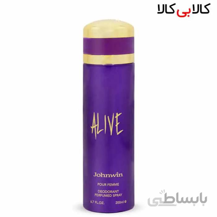 اسپری بدن دئودورانت جانوین مدل الیو Johnwin Alive زنانه حجم 200 میل