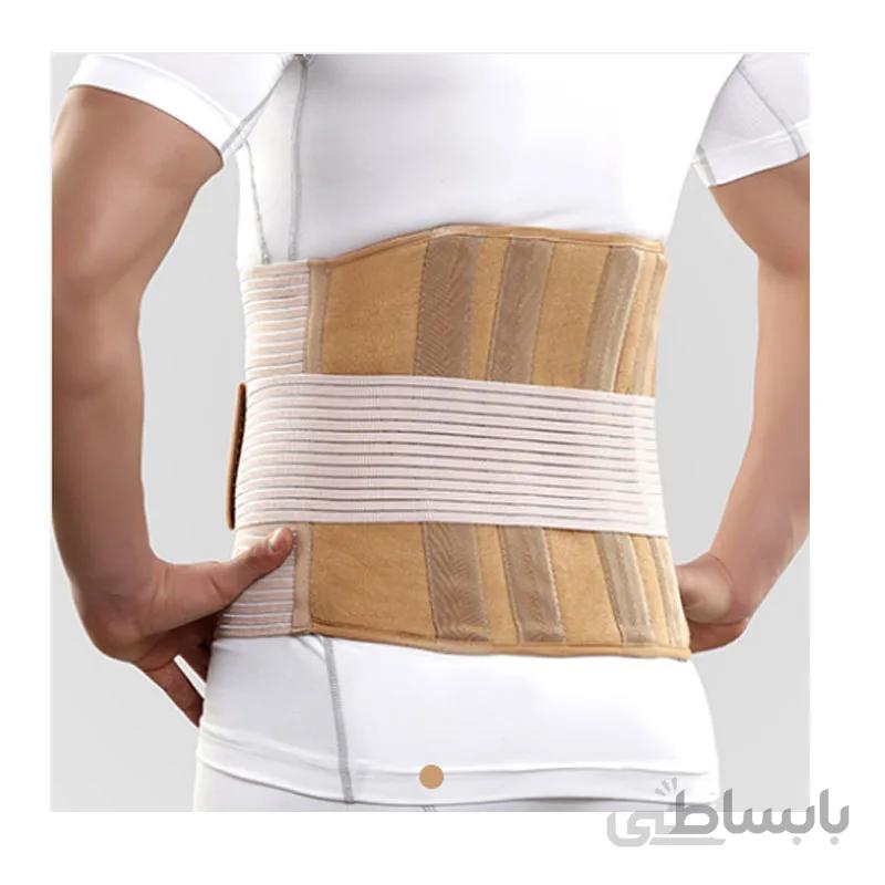 کمربند طبی نرم آتل دار با کش الاستیک پاک سمن کد 140 سایز XXXL ا Paksaman Superior Lumbosacral Corset with Soft Bar Code 140 size XXXL