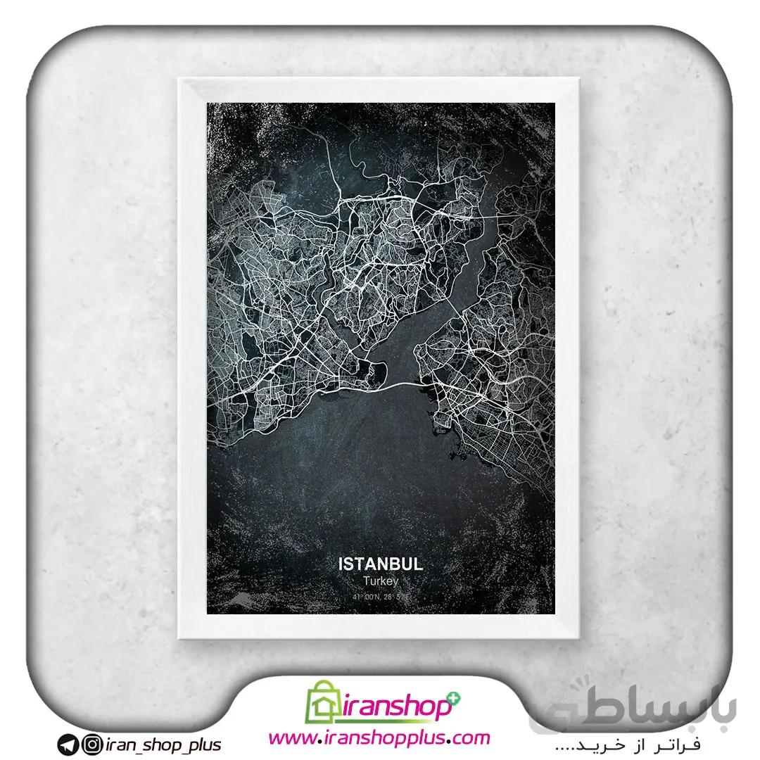 تابلو نقشه شهر استانبول با تم Chalkboard