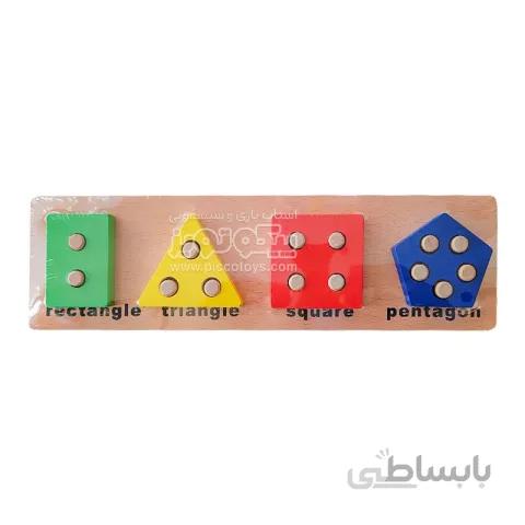 اسباب بازی چوبی مونته سوری مدل آموزش اشکال هندسی کد 4013666