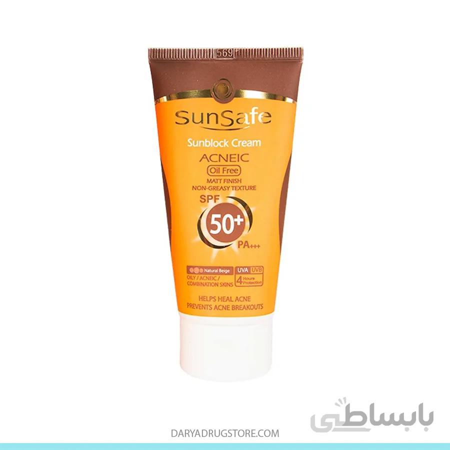 کرم ضد آفتاب بژ متوسط SPF50 سان سیف