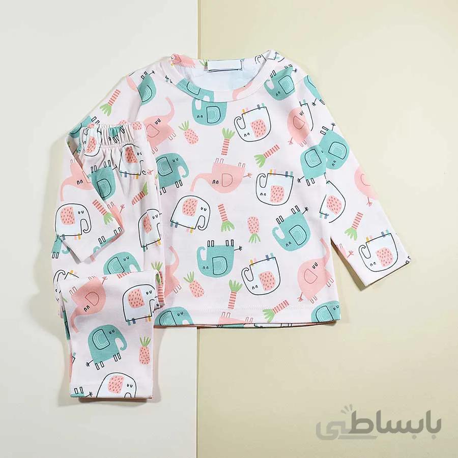 بلوز و شلوار بچه گانه راحتی طرح فیل کد 2277