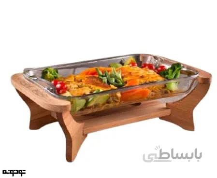 سوفله مستطیل 3لیتر روشن طرح دار (چوب رابر)