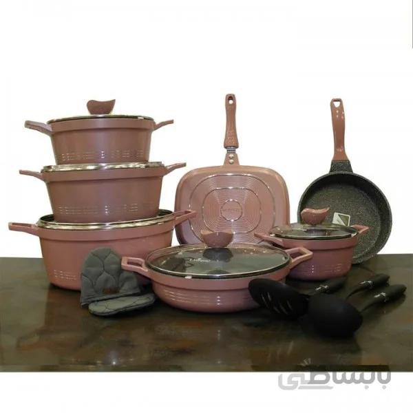 سرویس قابلمه 16 پارچه رزگلد کلاسیک یونیک مدل UN-7703
