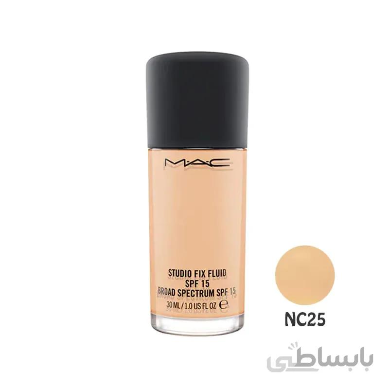 کرم پودر فلوئید استودیو فیکس مک MAC Studio Fix Fluid Cream Foundation SPF15 NC25 (773602103492)