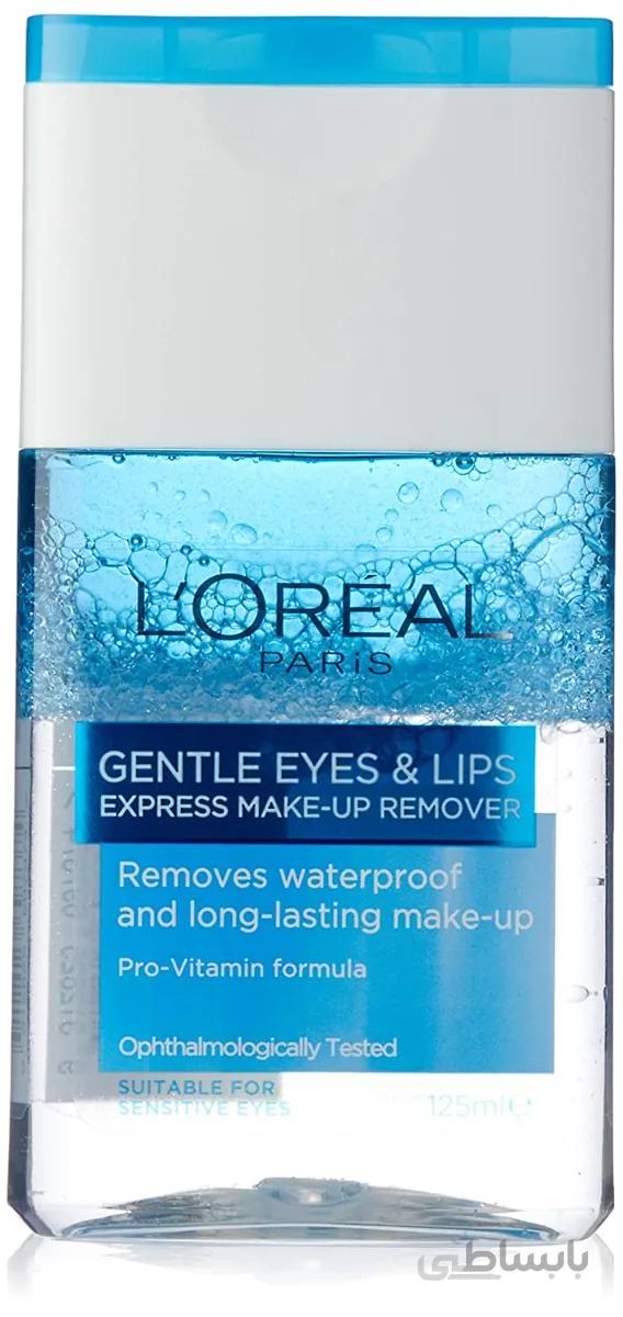 محلول آرایش پاک کن دورچشم و لب لورال پاریس |loreal paris makeup remover eyes & lips