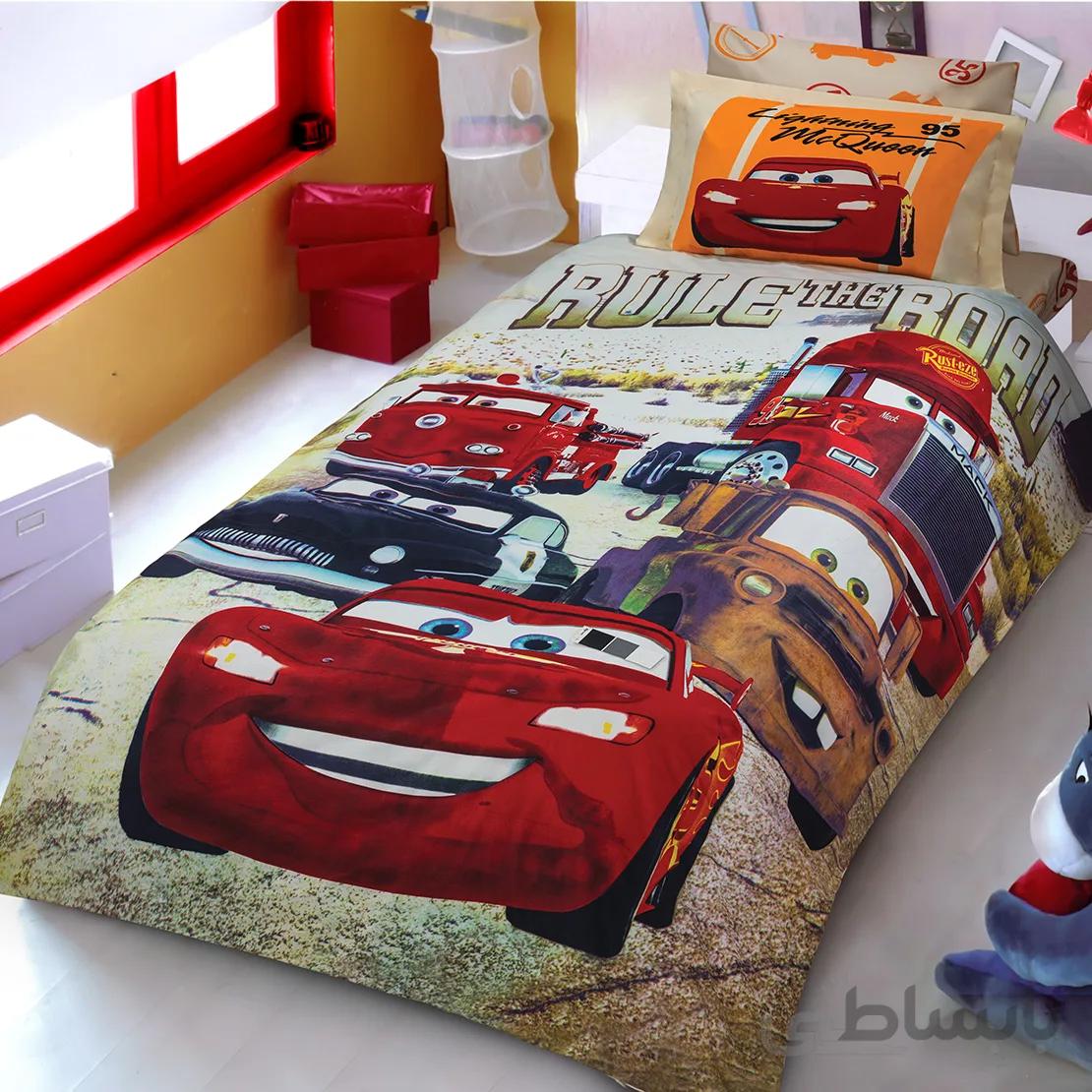 ست لحاف روتختی 3 تکه نوجوان پسرانه رزین تاژ طرح کارز مک Cars Maq رانفرس