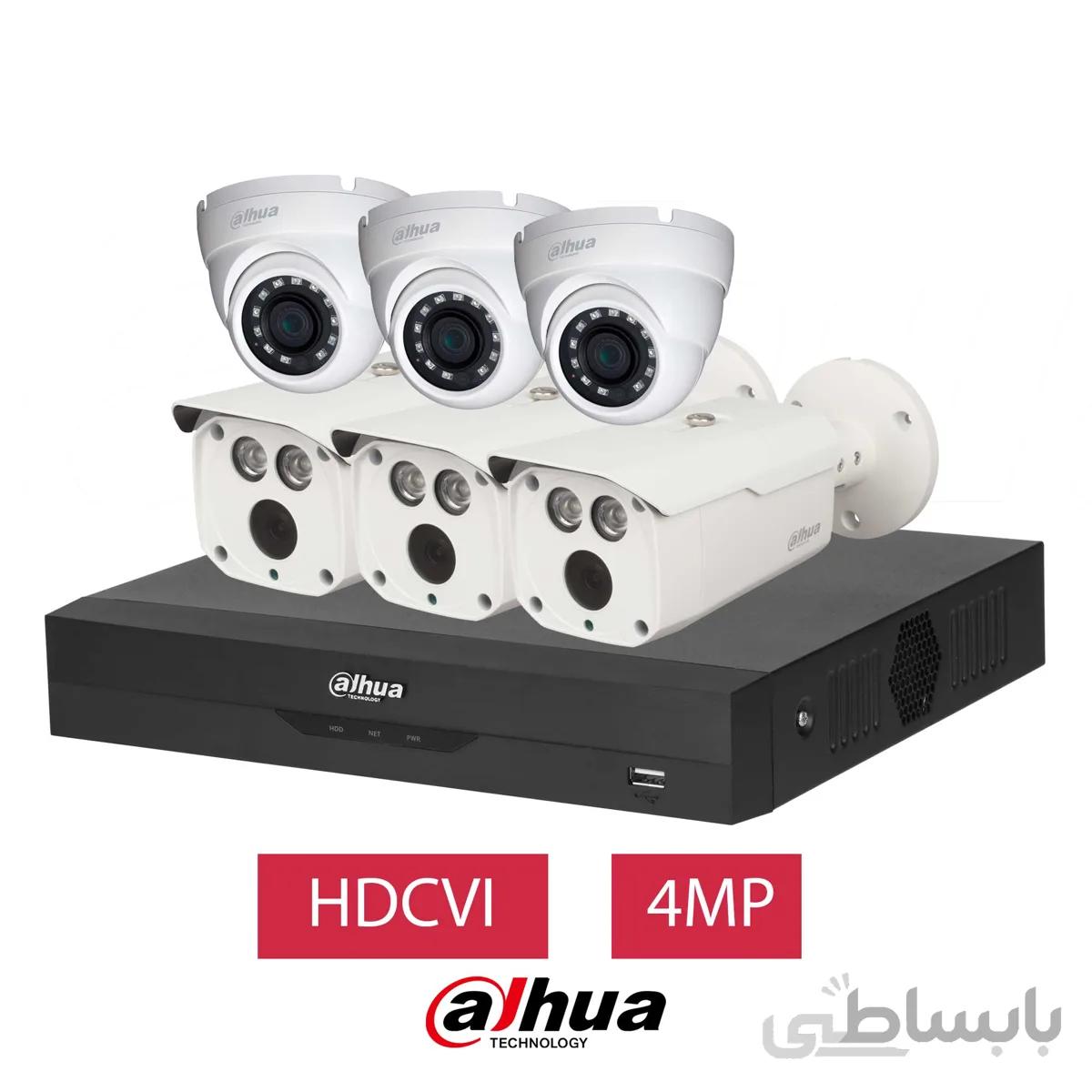 پکیج 6 دوربین مداربسته داهوا 4 مگاپیکسل سری حرفه ای