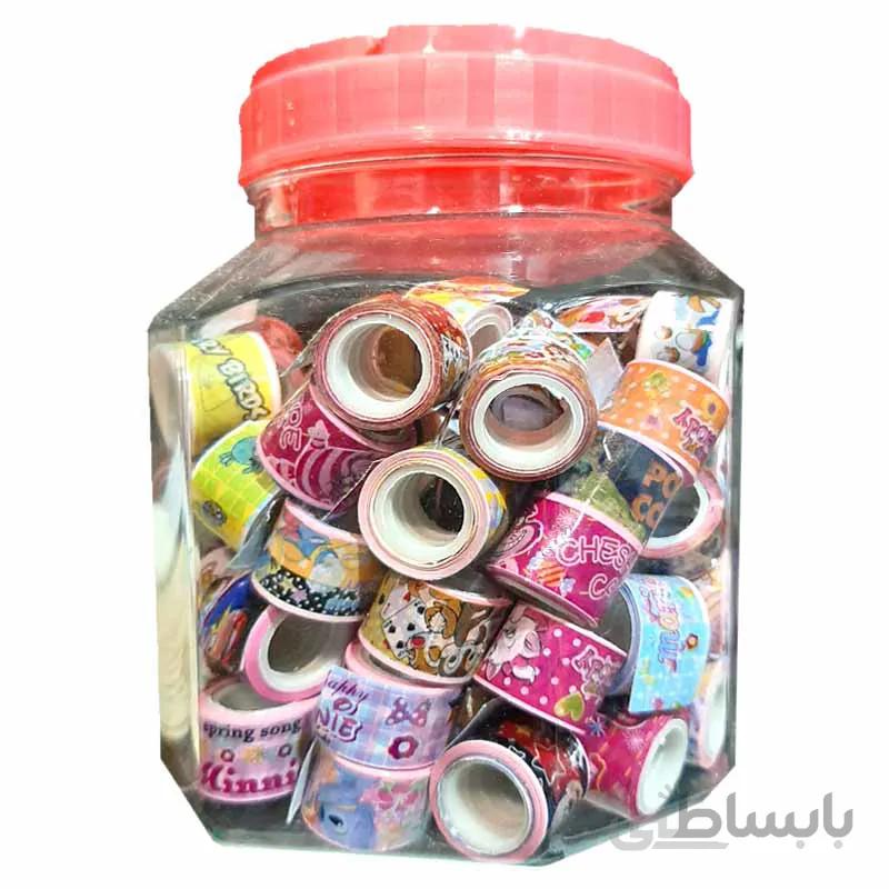 چسب نواری فانتزی طرح شخصیت های کارتونی بسته 90 عددی