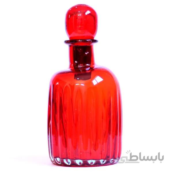 بطری شیشه ای استوانه شیاردار در حبابی کوچک قرمز