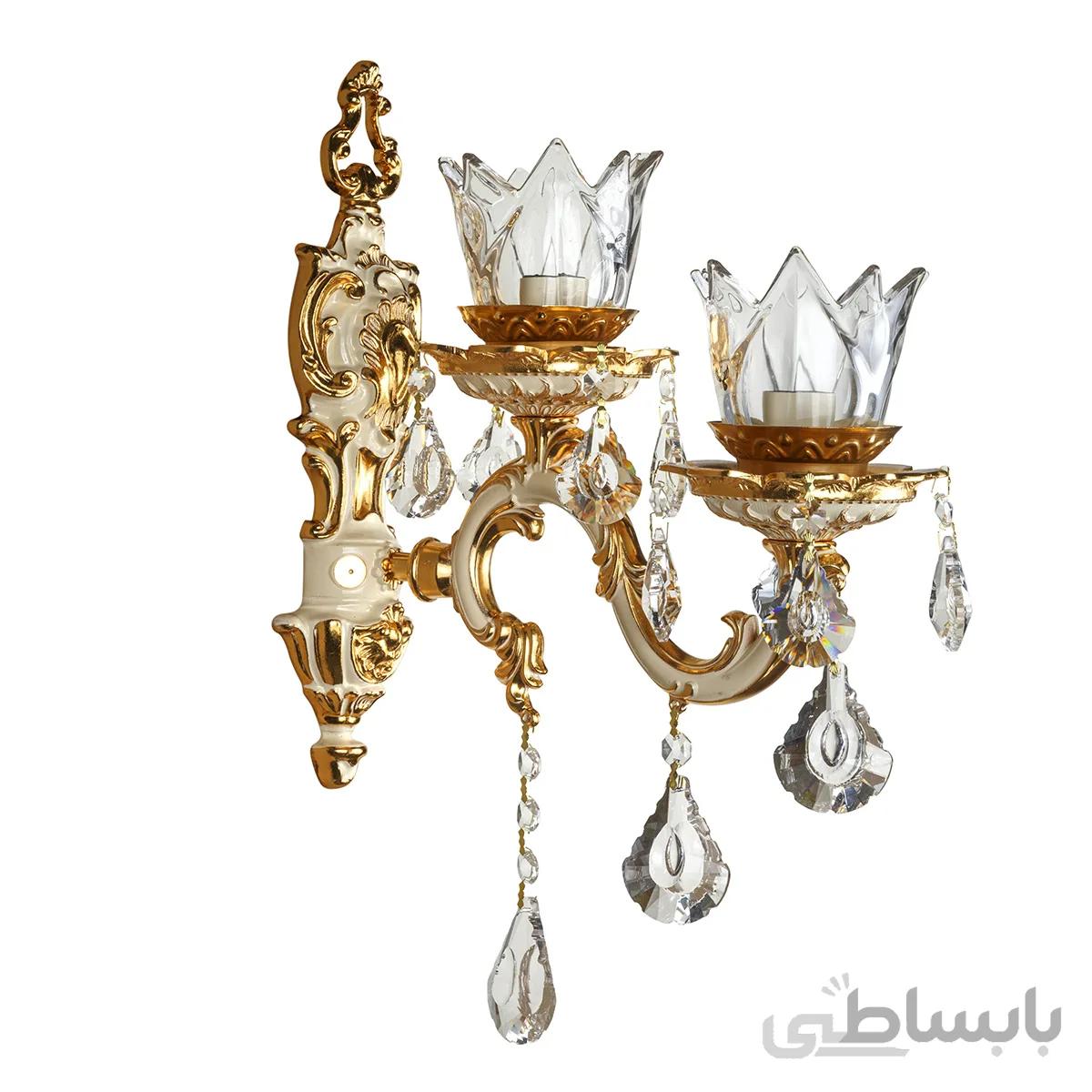 چراغ دیواری دو شعله چشمه نور کد S3559/1+1-GWT