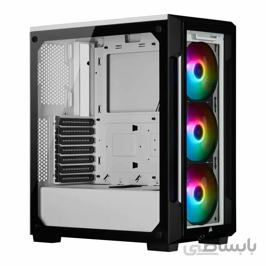 کیس کورسیر iCUE 220T RGB White ا Corsair iCUE 220T RGB White Mid Tower Smart Case
