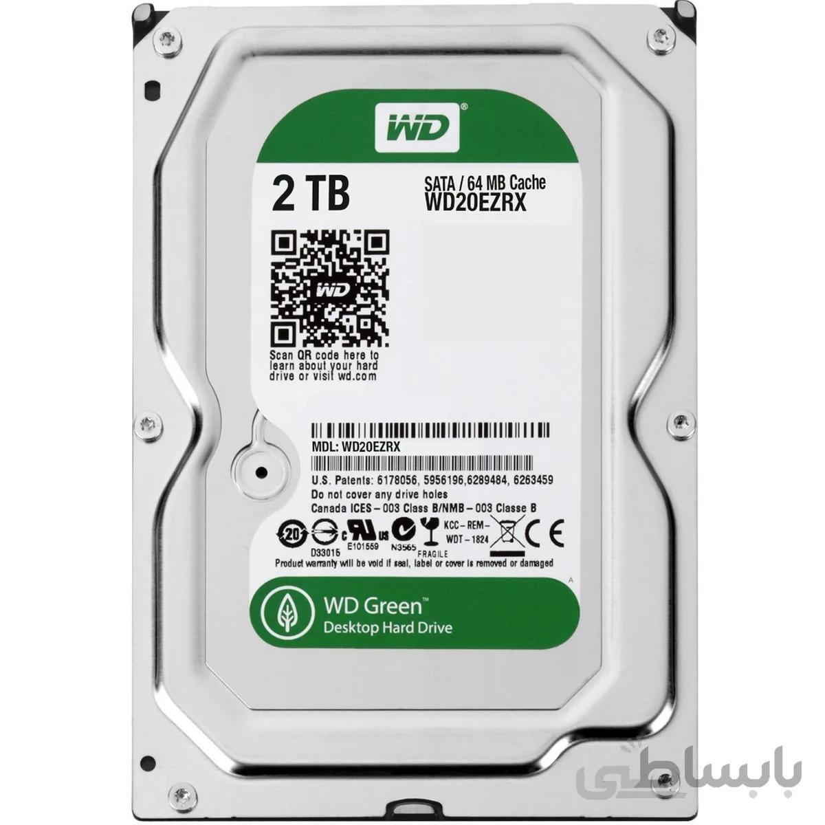 هارد اینترنال 2 ترابایت وسترن دیجیتال گرین WD20EZRX ا Western Digital Green Internal Hard Drive 2TB