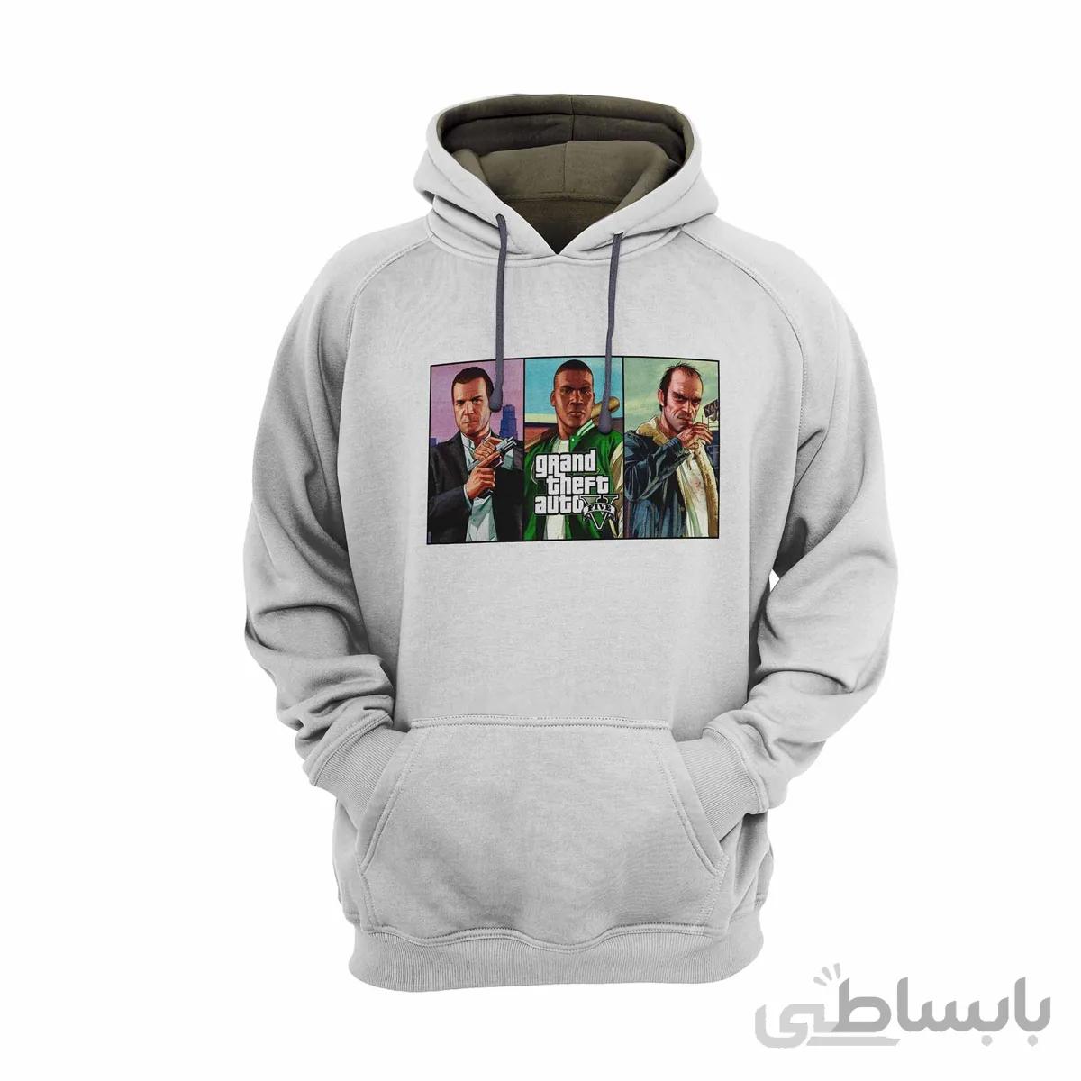 هودی سفید طرح بازی جی تی ای وی GTA V