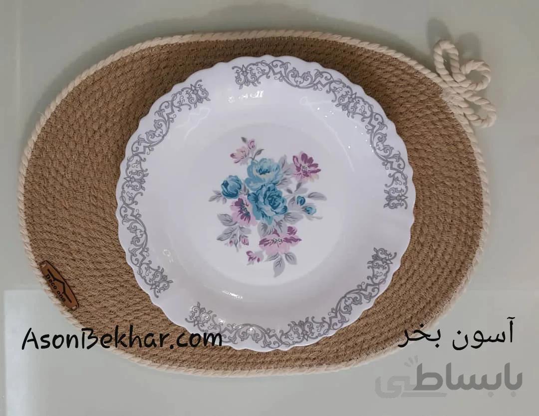زیر بشقابی کنفی دور کرمی بیضی مدل آنجل (Angel) – دکووان