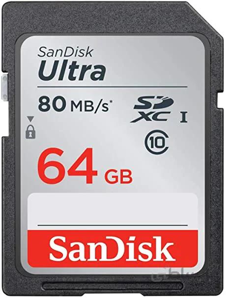 کارت حافظه سن دیسک Sandisk Ultra SDHC 64 GB (80mb/s)533X