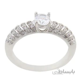 انگشتر نقره زنانه مدل تک نگین کد AWR_725