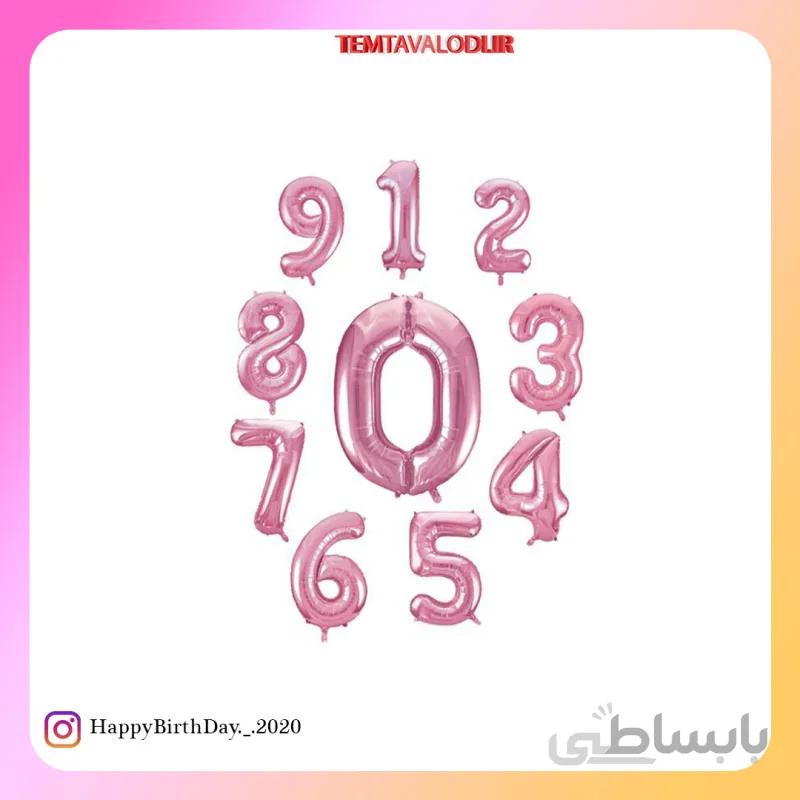 بادکنک فویلی عدد صورتی