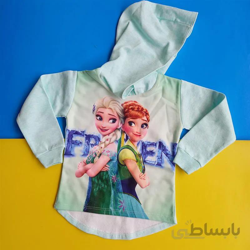 هودی بچگانه دخترانه کلاه دار توکرکی طرح السا و آنا فروزن سایز ۴۰ تا ۵۵کد 360