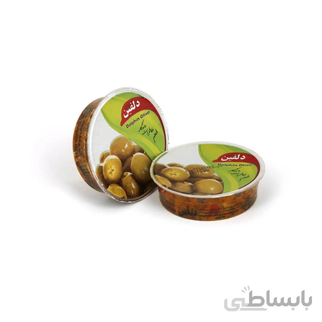 زیتون تکنفره سالاد لبنانی۷۵گرمی دلفین – کارتن های ۷۵عددی