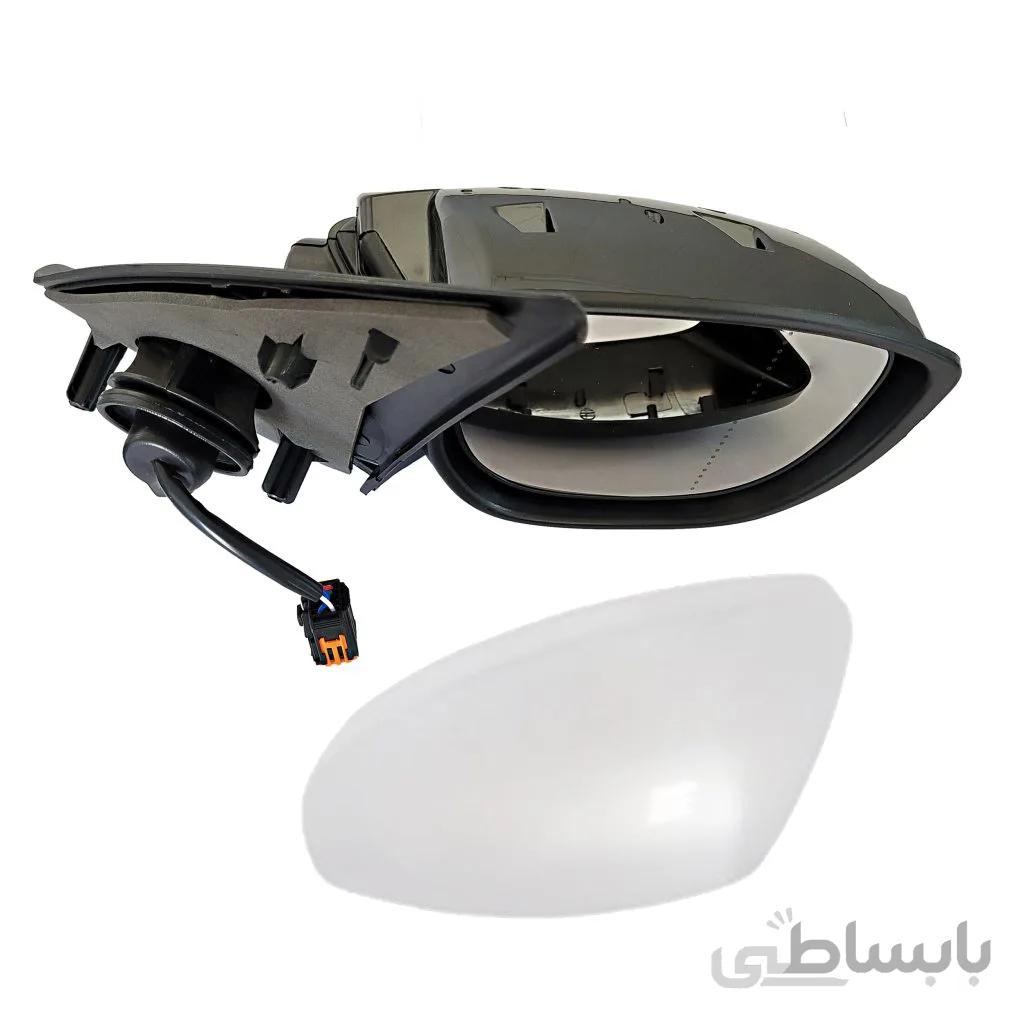 آینه بغل راست راهنمادار پژو 207 فلاپ سفید کاوج