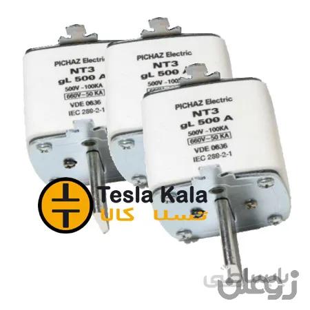 مجموعه سه تایی فیوز کاردی 315 تا 630 آمپر gG/gL پیچاز الکتریک NT3