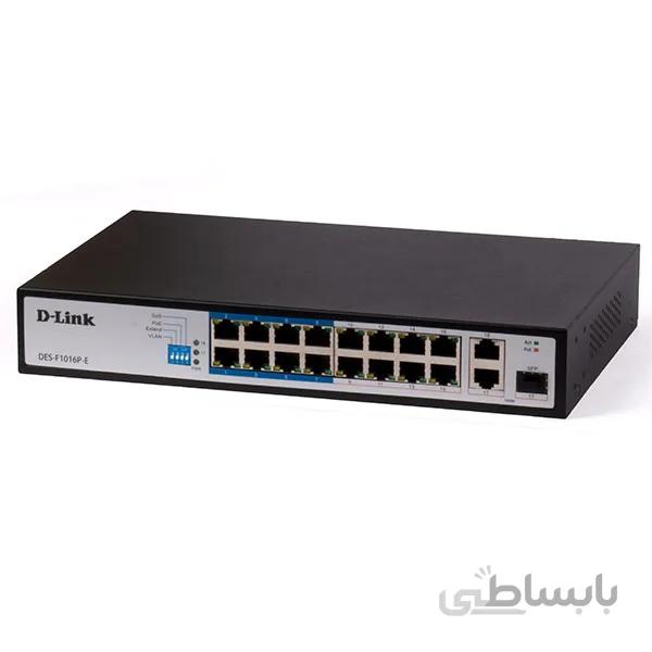 سوییچ 16 پورت POE دی-لینک مدل DES-F1016P-E