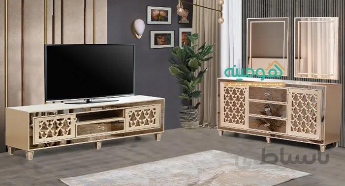 ست میز تلویزیون و آینه کنسول مدل نگین