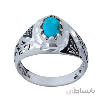 انگشتر نقره مردانه مدل فیروزه کد AM_006