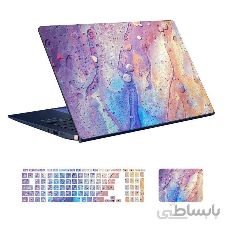 اسکین لپ تاپ طرح Marble کد ۱۱۷ به همراه استیکر کیبورد