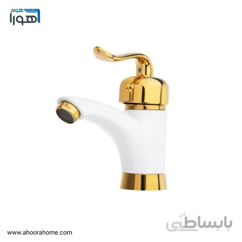 شیر روشویی مدل قاصدک سفیدطلا
