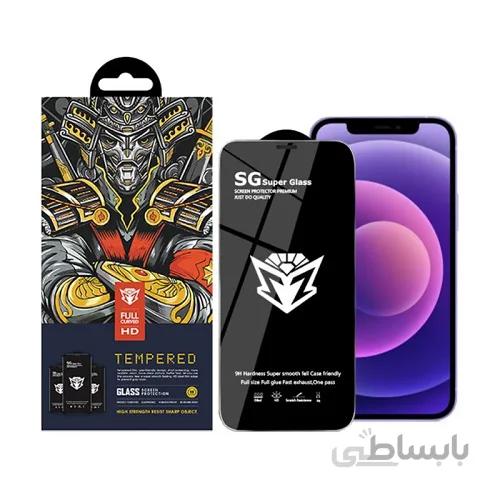 محافظ صفحه نمایش اس جی مدل Super Glass مناسب برای گوشی موبایل اپل Iphone 12 ا SG Super Glass screen protector suitable for Apple Iphone 12