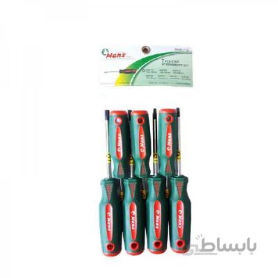 ست پیچ گوشتی ستاره ای 7 پارچه تی T هنس HANS مدل 06400.7TB دسته سوراخدار