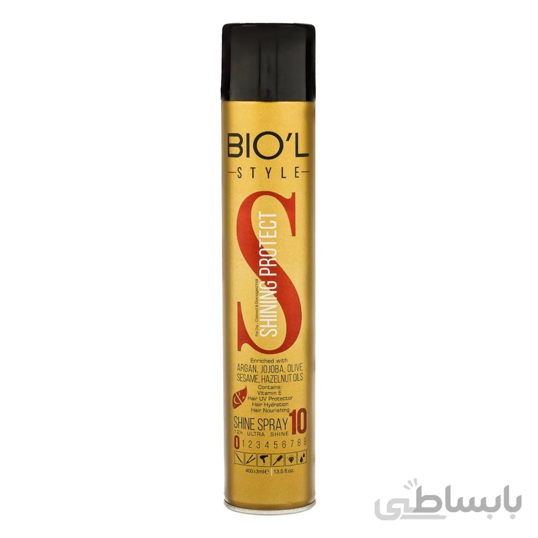 اسپری براق کننده مو مدل شاین بیول 400 میل ا BIOL shining protection 400ml